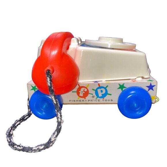 Fisher-Price Chatter Telephone Toy With Blue Wheels & Red Receiver - Picture 7 of 16